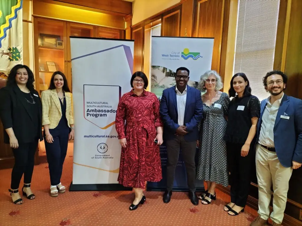 MCCSA team with MP Zoe Bettison, at Mulitcultural Ambassadors Program