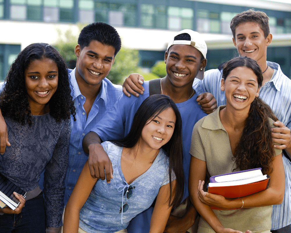 6 young adults of multicultural backgrounds